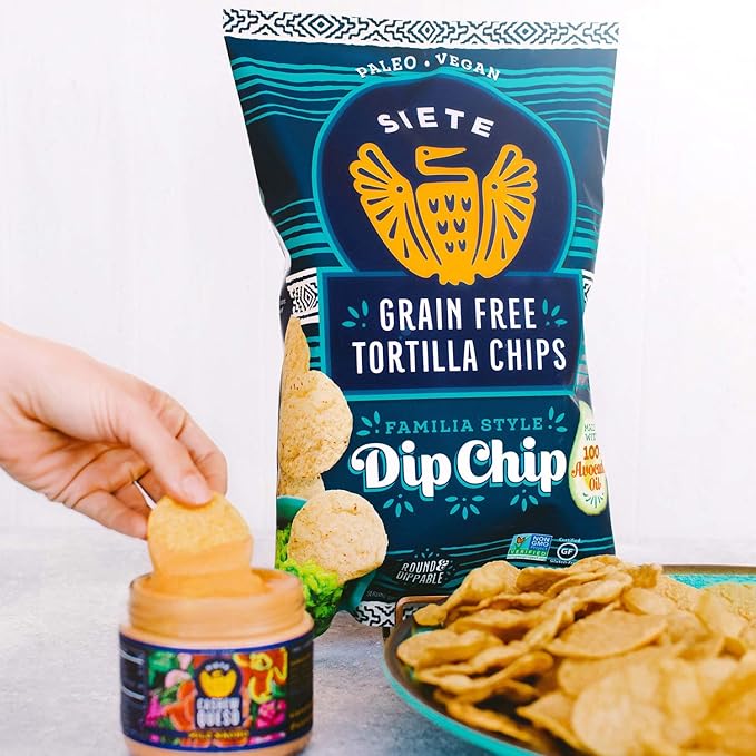 Siete Tortilla Chips | Grain free | Gluten Free Chips | Paleo & Vegan Snacks | Non GMO | Dip Chip