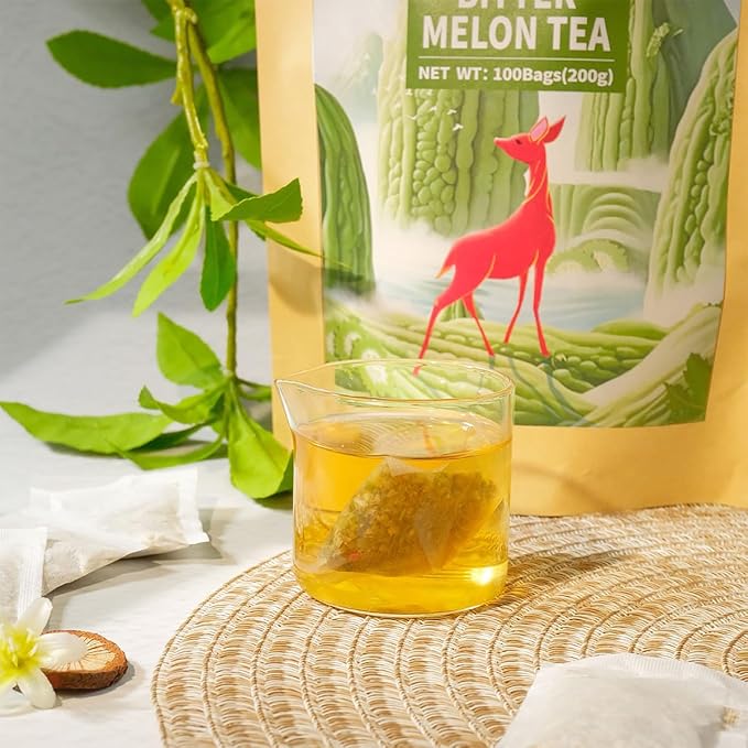 WT WEETEE Bitter Melon Tea Bags, Zero Sugar Tea, 100 Count Made with 100% Pure Natural Bitter