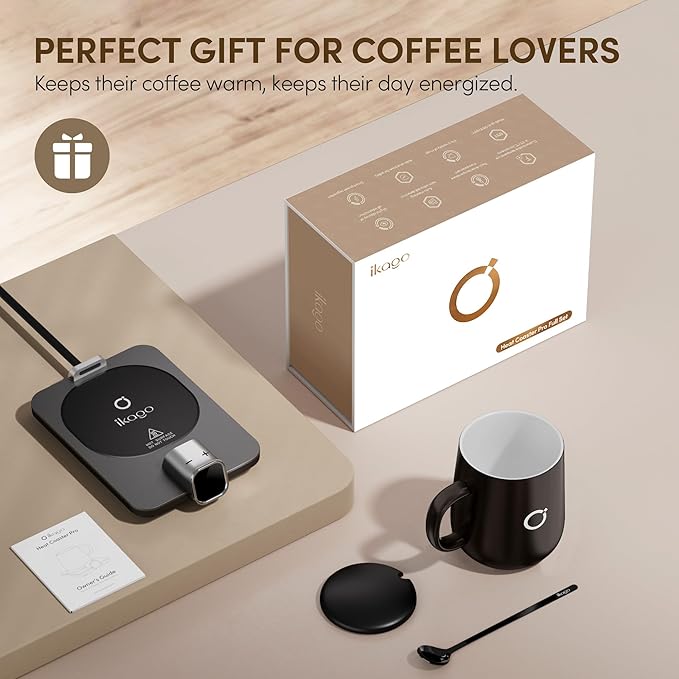 Coffee Mug Warmer Set, Temperature Control Smart Heated Mug for Desk, Electric Coffee Warmer with