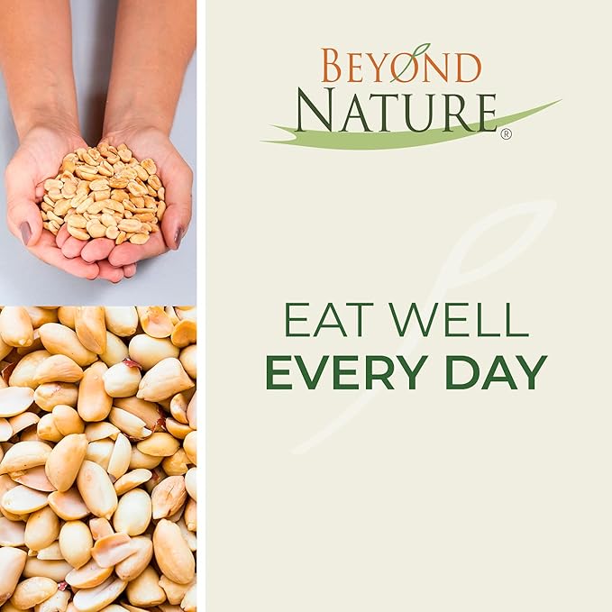 Beyond Nature Dry Roasted Peanuts ??Unsalted 2 Pound (32 oz) Vacuum Sealed Non GMO, No Oil & No