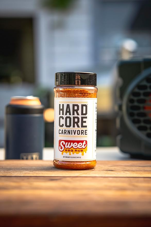 Hardcore Carnivore Sweet BBQ Seasoning (12.25 oz Shaker) Texas-Made Bold, Sweet BBQ Rub for