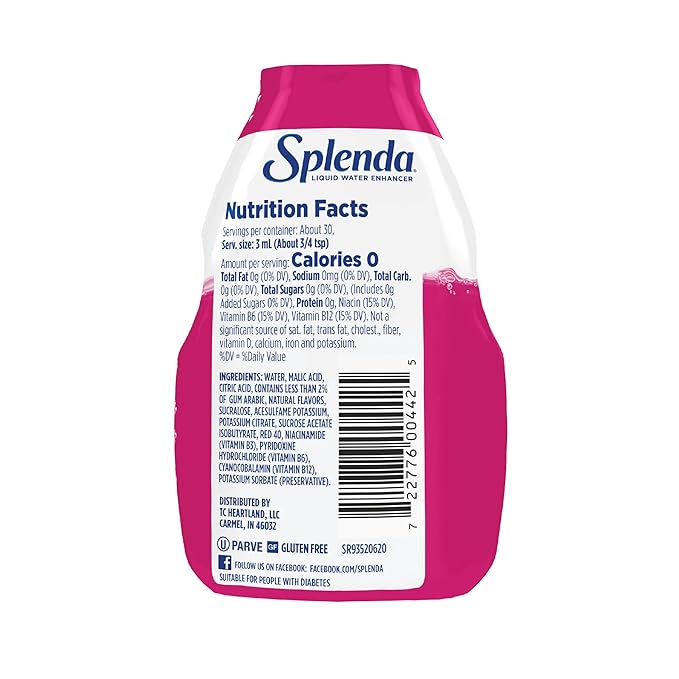 SPLENDA Liquid Water Enhancer Drops, Sugar Free, Zero Calorie, Natural Flavor, Concentrated Drink