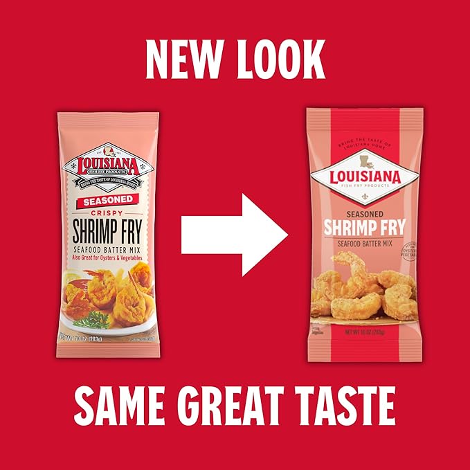 Louisiana Fish Fry Products - Seasoned Shrimp Fry Seafood Batter Mix - Also Great for Oysters and