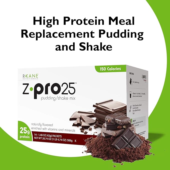 R-Kane Z-Pro 25 Protein Shakes: High Protein Chocolate Shake and Pudding Mix, Weight Loss Chocolate