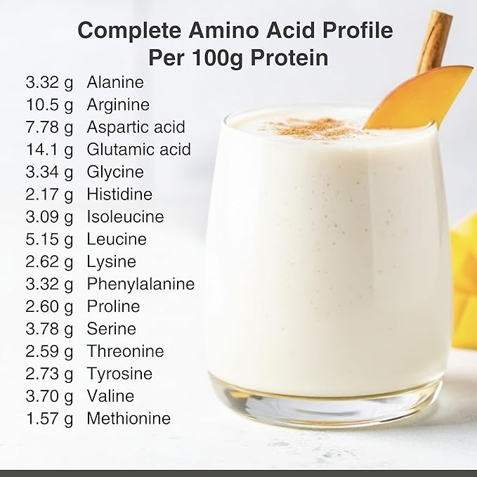 Organic Hemp Protein Powder, Plant Based and Vegan Protein Shake, Lactose and Dairy Free, Gluten
