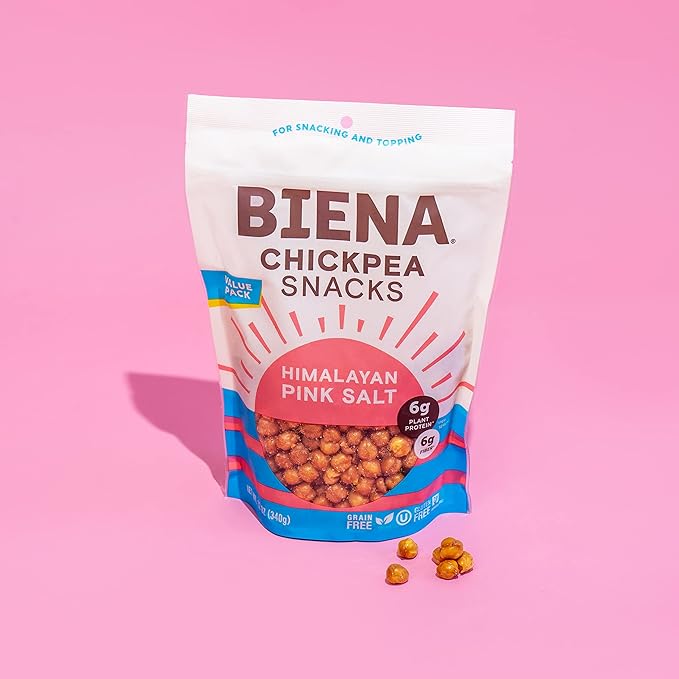 BIENA Roasted Chickpea Snacks ??Himalayan Salt, 1 Value Pack ??Crispy Salted Chickpeas Loaded with
