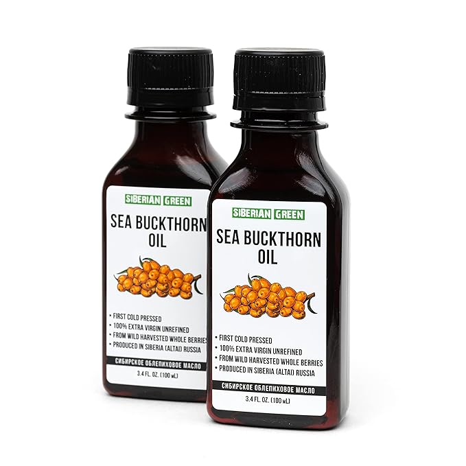 2 Pack - Siberian Sea Buckthorn Seed Oil | 100% Natural Extra Virgin Cold Pressed 2x100 ml / 6.8 fl