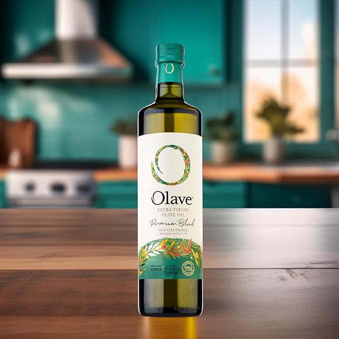 Extra Virgin Chilean Olive Oil by Olave |Premium Blend - First Cold Press, 33.8 Fl Oz (1000 Ml)