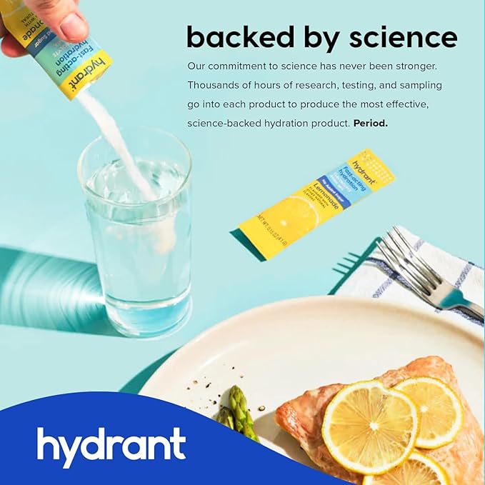 Hydrant Hydrate Zero Sugar, Individual Hydration Electrolyte Powder Stick Packets with Zero Sugar