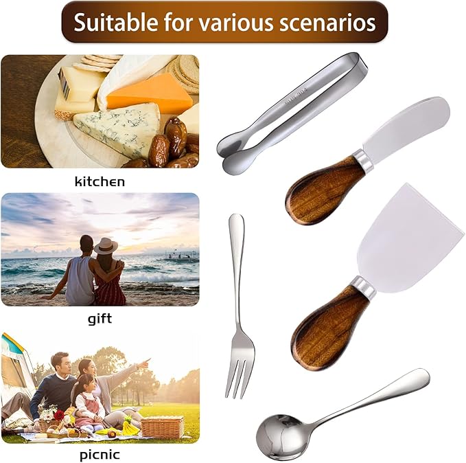 Charcuterie Accessories (20 Pcs), Cheese Spreaders for Charcuterie Board, Mini Serving Spoons
