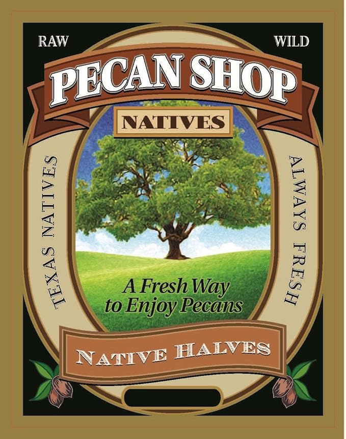 Pecan Shop Raw Unpasteurized Shelled Texas Native Pecans, Wild-Harvested and Tested Pesticide-Free