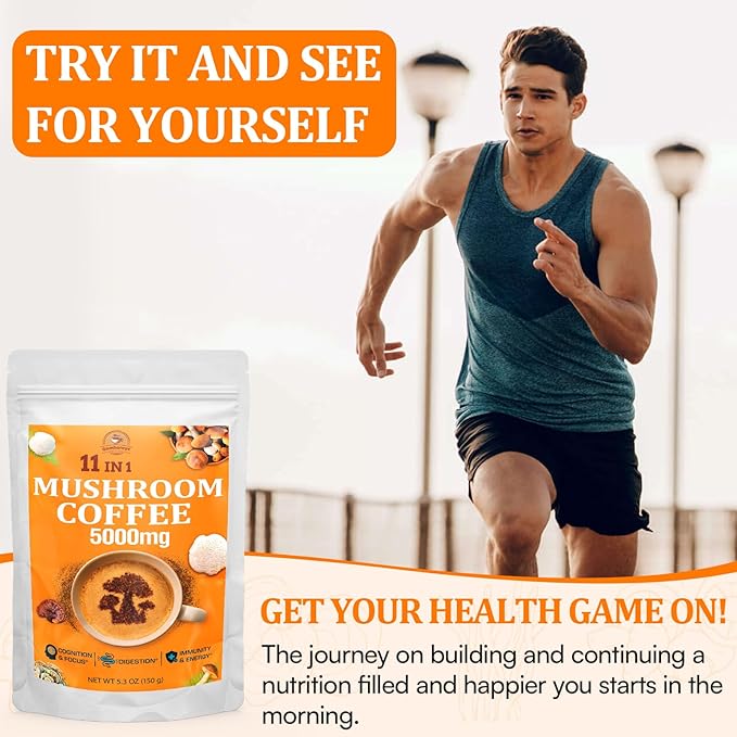 Mushroom Coffee - Mushroom Coffee Organic with 11 Superfood Mushrooms, Includes Lion's Mane