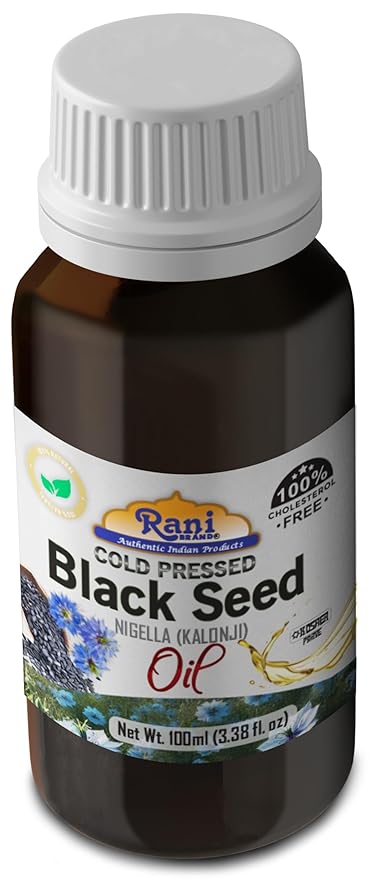 Rani Pure Black Seed (Nigella, Kalonji) Oil 3.38 Fl oz (100ml) Cold Pressed ~ 100% Cholesterol Free