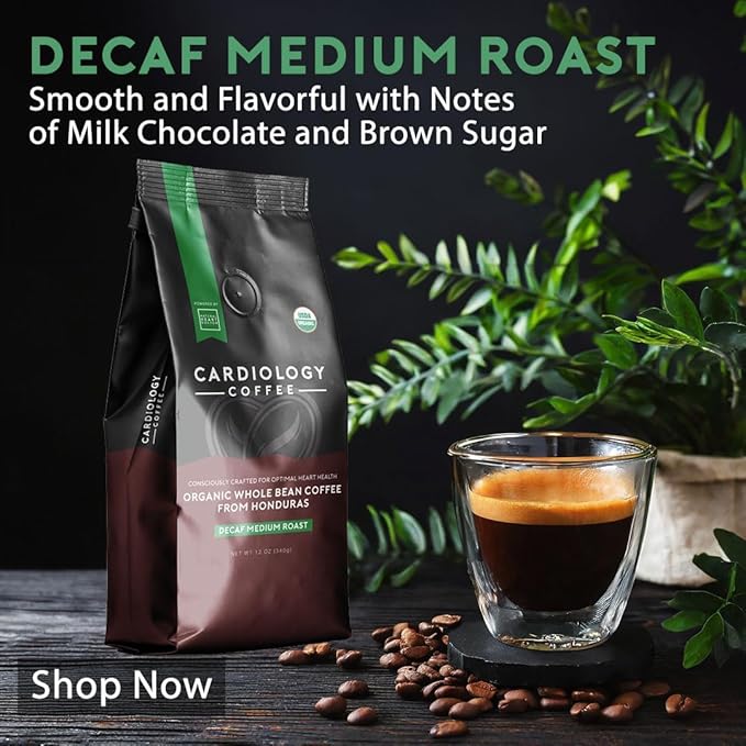 Cardiology Coffee ??Decaf Coffee Beans ??USDA Certified 12oz Premium Whole Bean Coffee Medium Roast