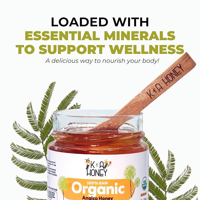 K&A HONEY Angico Honey | USDA Certified Organic | 100% Raw Brazilian Honey | Rich in Antioxidants &