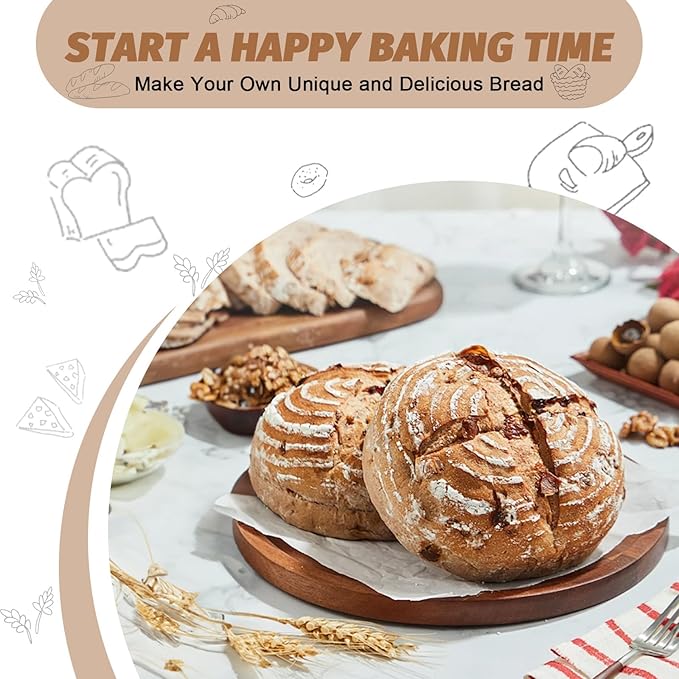 Sourdough Proofing Basket Gift Set, 9" Round and 10" Oval Banneton Bread Baking Supplies, Sourdough