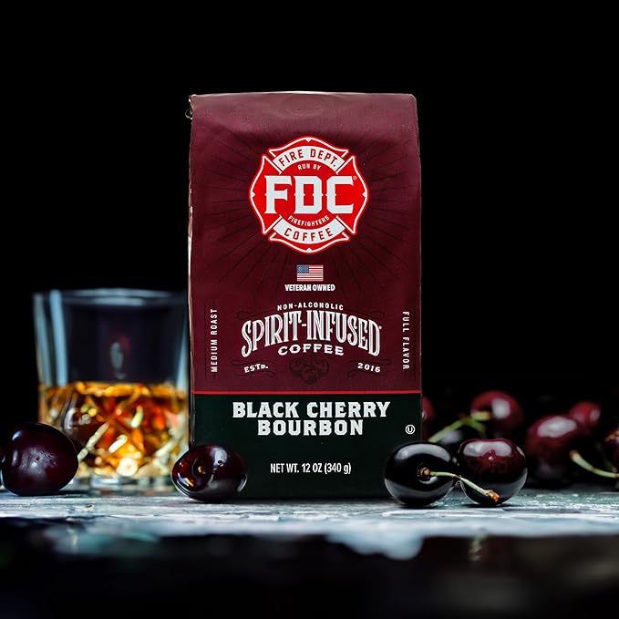Fire Department Coffee - Black Cherry Bourbon Coffee - Gives Back to Firefighters - Premium Bourbon