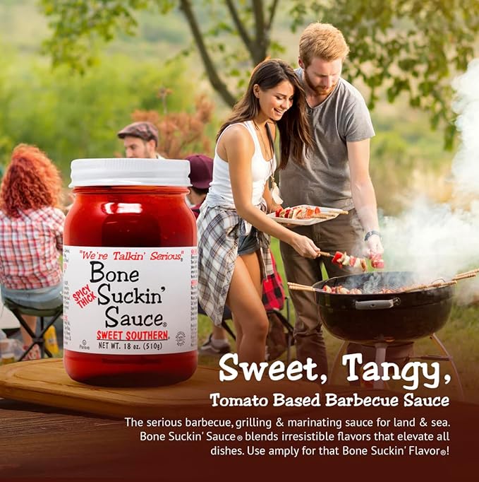 Bone Suckin' Sauce Sweet Southern BBQ Sauce, Gluten-Free, Non-GMO, Kosher, Sweetened with Cane