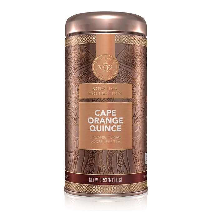 Teabloom Organic Herbal Tea, Cape Orange Quince Loose Leaf Tea, Zesty Citrus and Comforting Quince