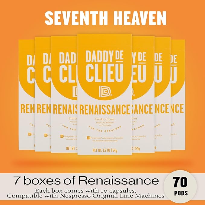 Daddy De Clieu Renaissance Coffee Pods (Sweet & Balanced, Brazil and Ethiopia, 100% Arabica Blend)