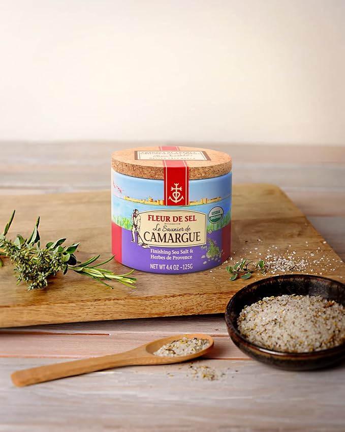 Le Saunier De Camargue Fleur De Sel (Sea Salt), 4.4 Oz, Herbes De Provence