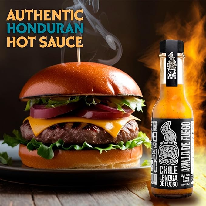 Hot Sauce | Chile Lengua de Fuego (Pack of 1, Anillo de Fuego) – Ultra-Hot Carolina Reaper Sauce