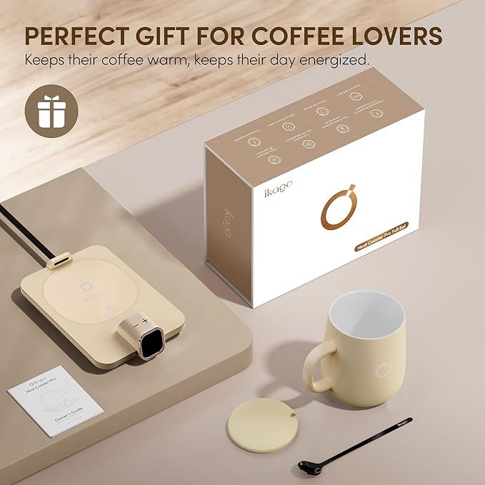 Coffee Mug Warmer Set, Temperature Control Smart Heated Mug for Desk, Electric Coffee Warmer with