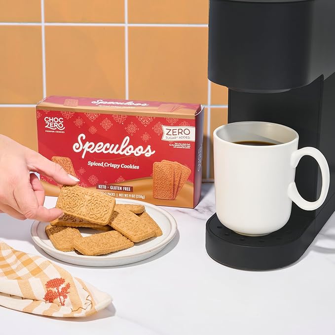 ChocZero Speculoos Cookies, Gluten Free, No Added Sugar, Spiced Windmill Keto Cookie, 30 Cookies