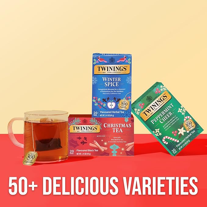 Twinings Winter Spice Herbal Tea Individually Wrapped, 20 Count (Pack of 1), Camomile, Apple