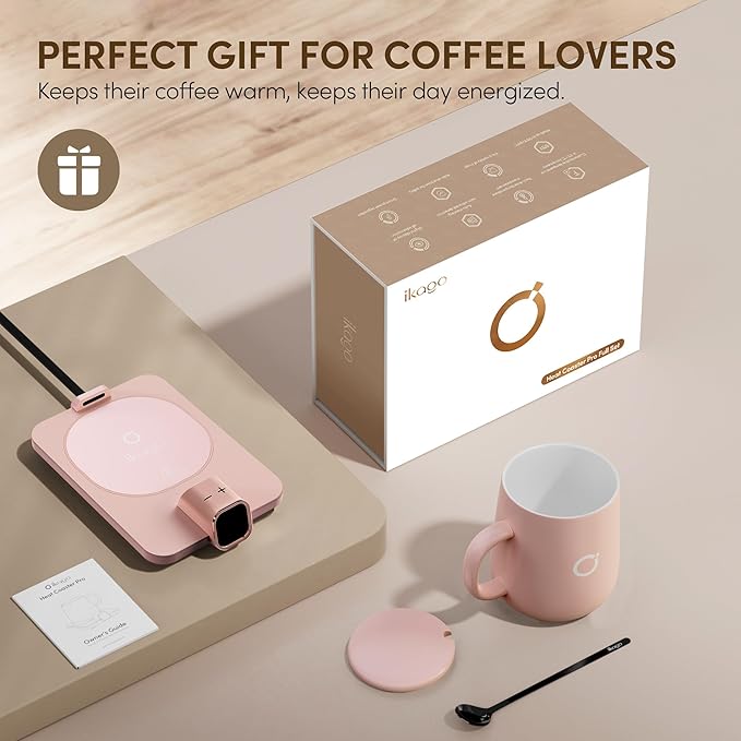 Coffee Mug Warmer Set, Temperature Control Smart Heated Mug for Desk, Electric Coffee Warmer with