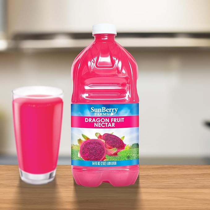 Sunberry Farms Dragon Fruit Nectar, 64 Fl oz, Gluten Free, non-GMO, All Natural
