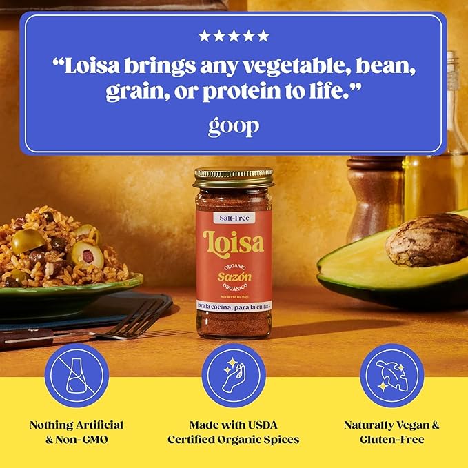 Loisa Seasoning, USDA Organic, Non-GMO, No-MSG, No Preservatives, No Artificial Coloring, No
