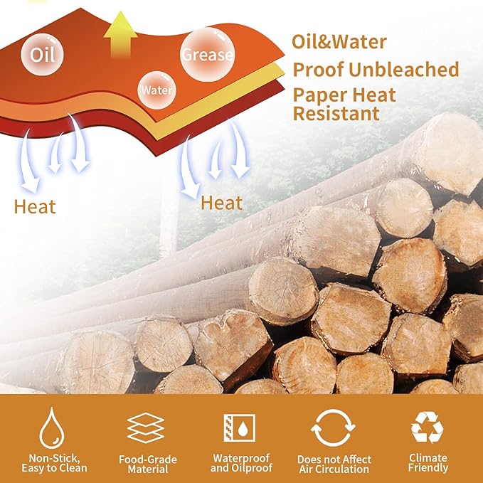Air Fryer Disposable Paper Liner, 100PCS Food Grade Parchment Liners for Ninja DZ201,Ninja Foodi