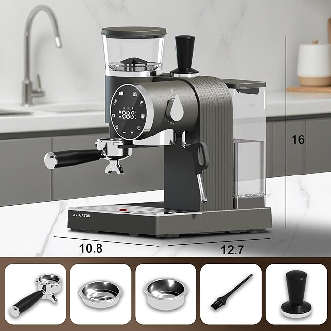 20 Bar Espresso Machine with Milk Frother, Programmable Expresso Coffee Machines with Adjustable