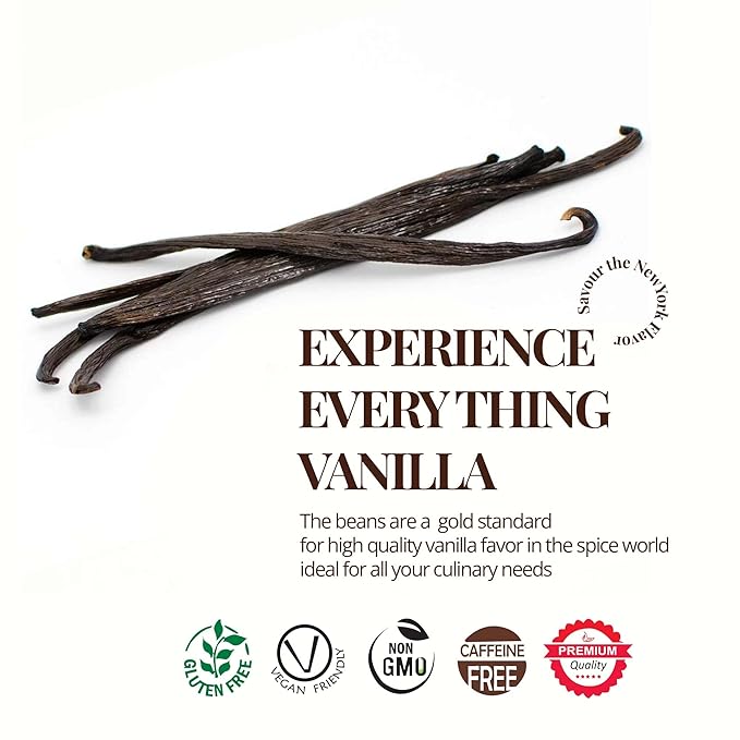 10 Whole Vanilla Beans Grade A+, Premium Bulk Vanilla Bean Pods For Making VanillaExtract and