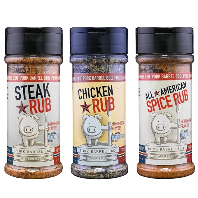 Pork Barrel BBQ Seasoning Rub Variety Pack | Gifts for Men| All Purpose BBQ Spice - No MSG