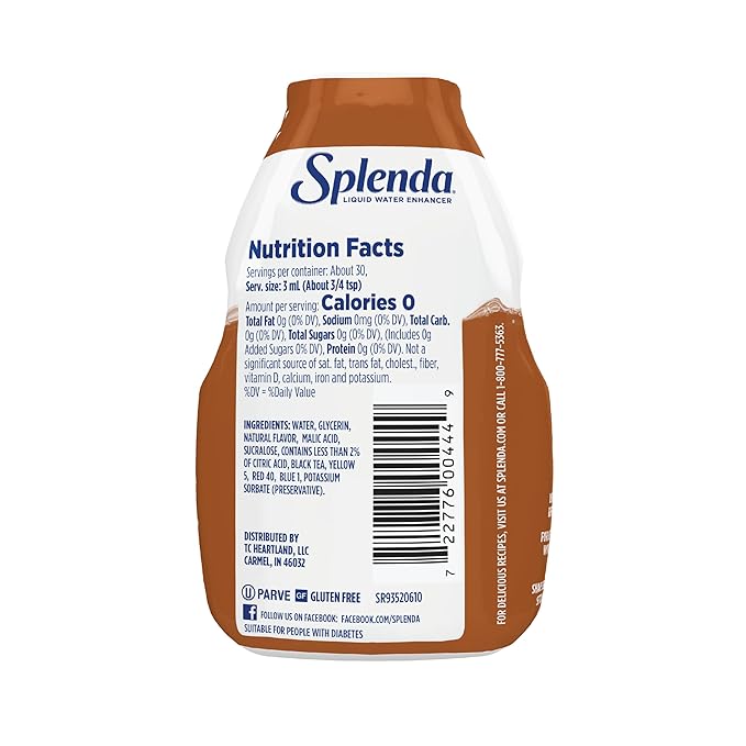 SPLENDA Liquid Water Enhancer Drops, Sugar Free, Zero Calorie, Natural Flavor, Concentrated Drink