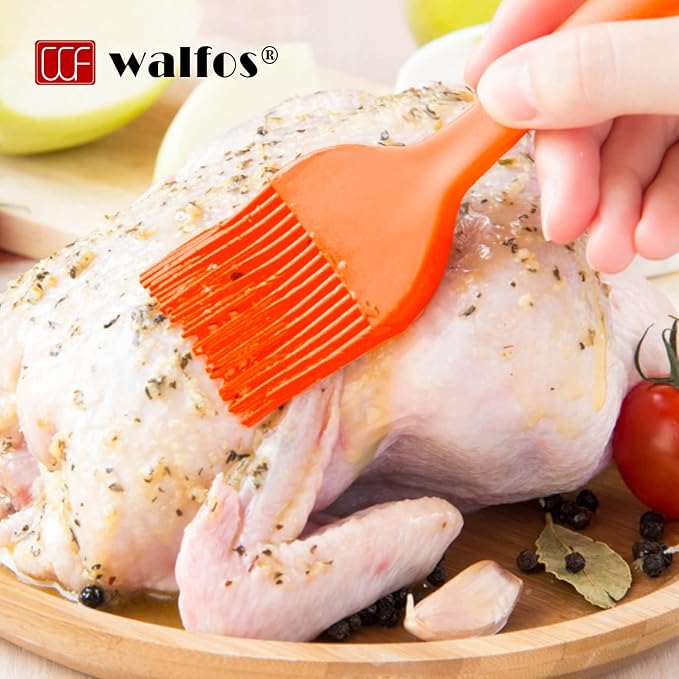 Walfos Silicone Pastry Brush, Heat Resistant Basting Brush Set, Perfect for Baking,BBQ