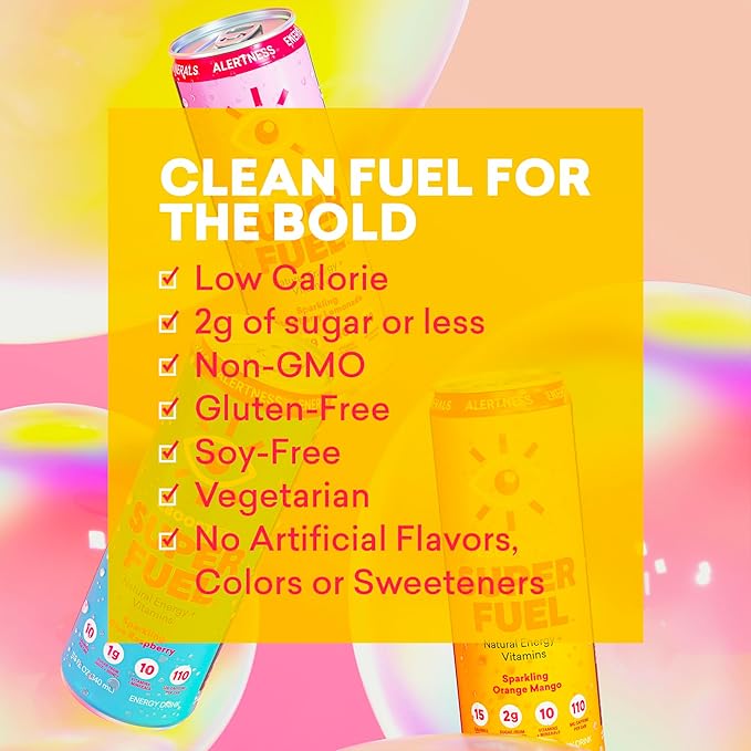 EBOOST Super Fuel Healthy Energy Drink - Caffeine from Natural & Clean Ingredients For Focus and