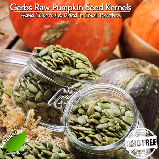Gerbs Raw Pumpkin Seed Kernels 2 lbs. | North American Grown, No Additives, Resealable Bag | Mild &
