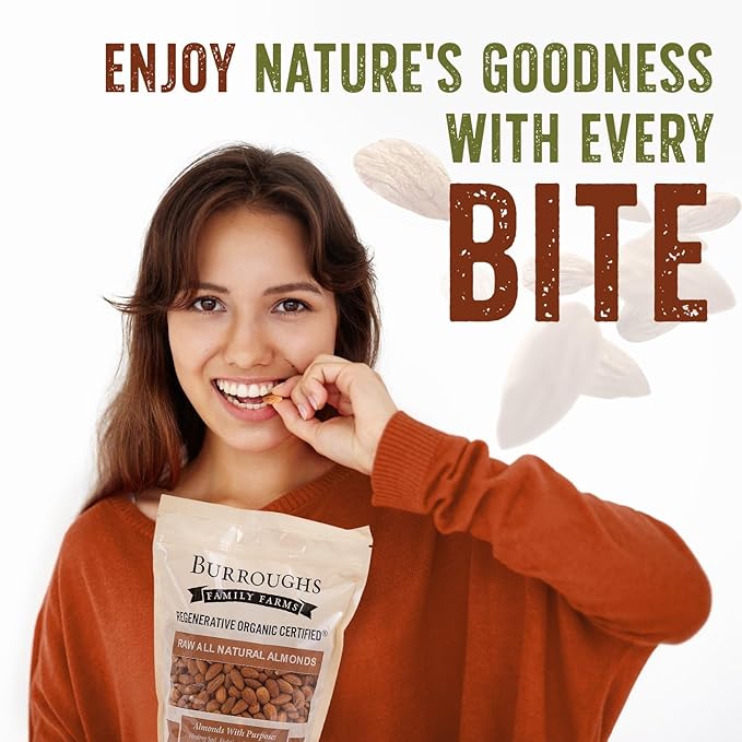 Burroughs Family Farms 3 lb USDA Organic Raw Almonds – First Regenerative Organic Certified Farm