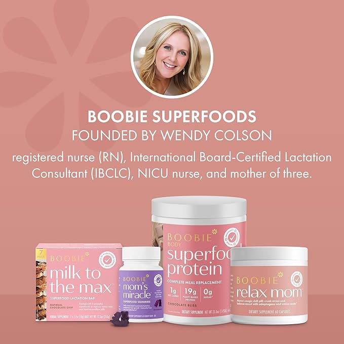 Boobie Bar Superfood Oatmeal Chocolate Chip Lactation Bar for Breastfeeding Moms to Increase Milk