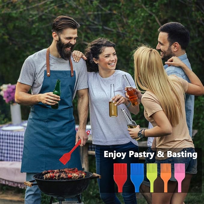 Silicone Basting Pastry Brush Set 5 Pack Heat Resistant Spread Oil Butter Sauce for BBQ Grill