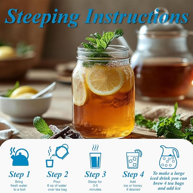 WT WEETEE Licorice Mint Tea Bags 100 Counts, Made 100% Natural & Pure Peppermint & Licorice Root