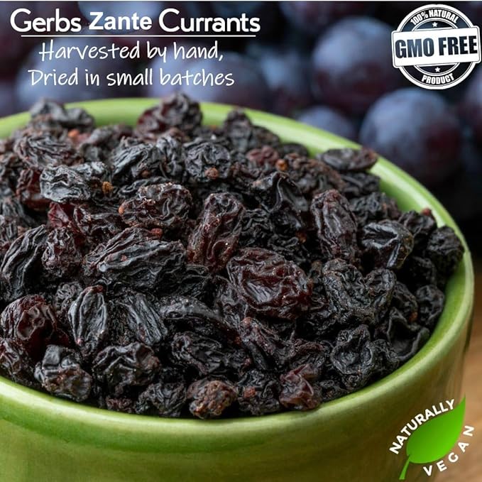 Gerbs Dried Zante Currants 1 lb. | Unsulfured, No Additives, Resealable Bag | Naturally Bold &