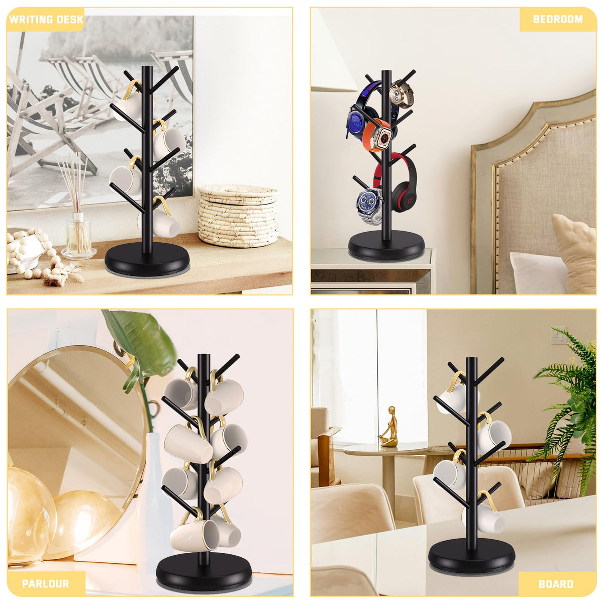 ZYZWTG Rotating Mug Tree, 8-Hook Coffee Mug Holder for Countertop