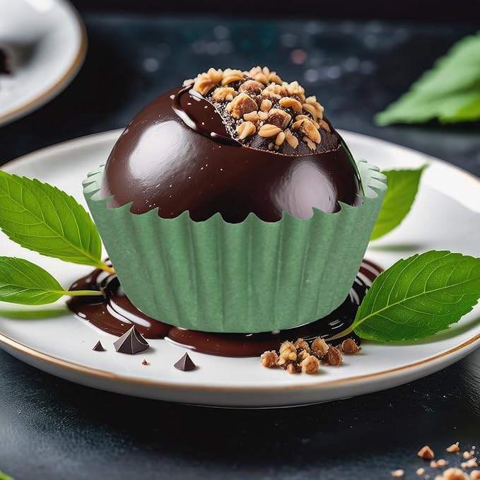 Whaline 600Pcs Mini Sage Green Cupcake Liners Gradient Green Wedding Baking Cups Cupcake Wrappers