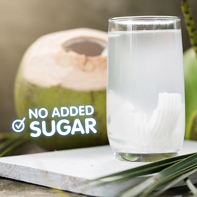 Jans 100% Pure Coconut Water with Real Pulp (12-Pack 16.57 Fl Oz) - No Sugar Added, Non-GMO