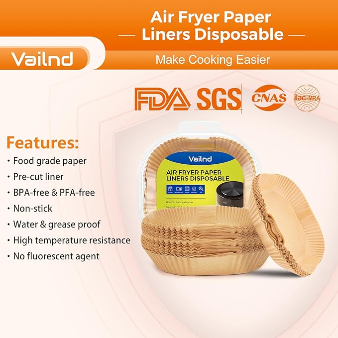 Air Fryer Paper Liners: 250Pcs Parchment Paper Sheets, Air Fryer Liner Disposable, Oilproof