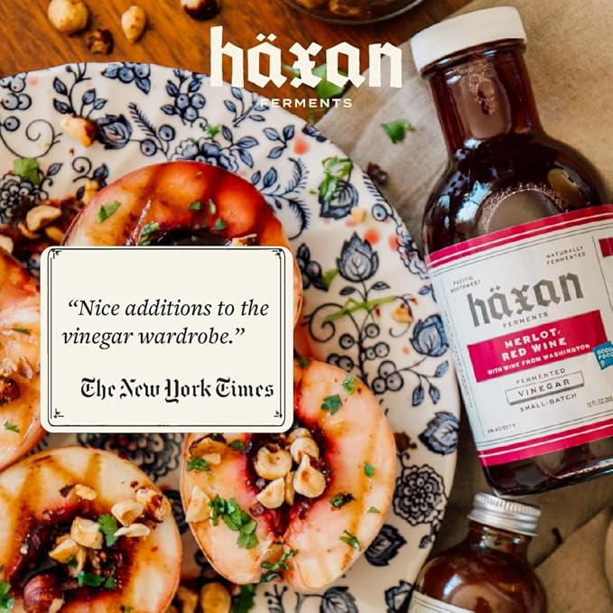 Haxan Ferments Blackberry Balsamic Vinegar - 12-Month Aged, Living Unpasteurized Vinegar | Sweet &